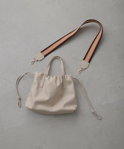 FREE'S MART(フリーズマート)の「◆テープ巾着バッグ(ハンドバッグ・レディース・ブラック/ベージュ・フリ-)」の21枚目の写真