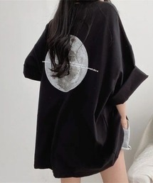 フルムーンプリントオーバーサイズＴシャツ