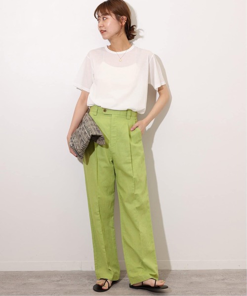 JOURNAL STANDARD relume(ジャーナルスタンダード レリューム)の「《追加》シアー天竺ハーフスリーブ(Tシャツ/カットソー・レディース・サックスブルー/ホワイト/ブラウン/オレンジ・FREE)」の5枚目の写真