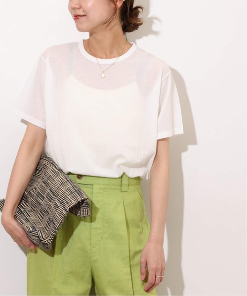 JOURNAL STANDARD relume(ジャーナルスタンダード レリューム)の「《追加》シアー天竺ハーフスリーブ(Tシャツ/カットソー・レディース・サックスブルー/ホワイト/ブラウン/オレンジ・FREE)」の10枚目の写真