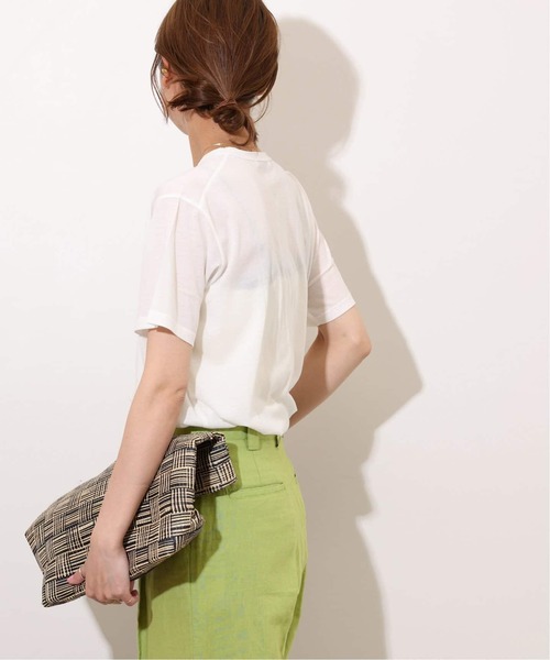JOURNAL STANDARD relume(ジャーナルスタンダード レリューム)の「《追加》シアー天竺ハーフスリーブ(Tシャツ/カットソー・レディース・サックスブルー/ホワイト/ブラウン/オレンジ・FREE)」の12枚目の写真