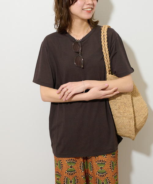 JOURNAL STANDARD relume(ジャーナルスタンダード レリューム)の「《追加》シアー天竺ハーフスリーブ(Tシャツ/カットソー・レディース・サックスブルー/ホワイト/ブラウン/オレンジ・FREE)」の18枚目の写真