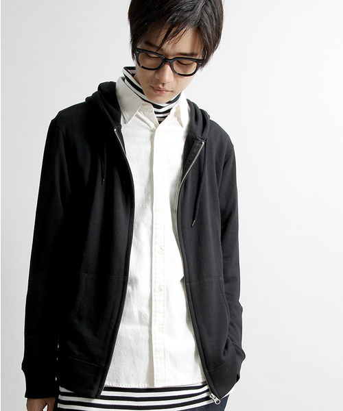 WEGO(ウィゴー)の「WEGO/ZIPパーカー(パーカー・メンズ・ホワイト/杢グレー/ブラック/レッド・MEDIUM/SMALL/LARGE)」の2枚目の写真