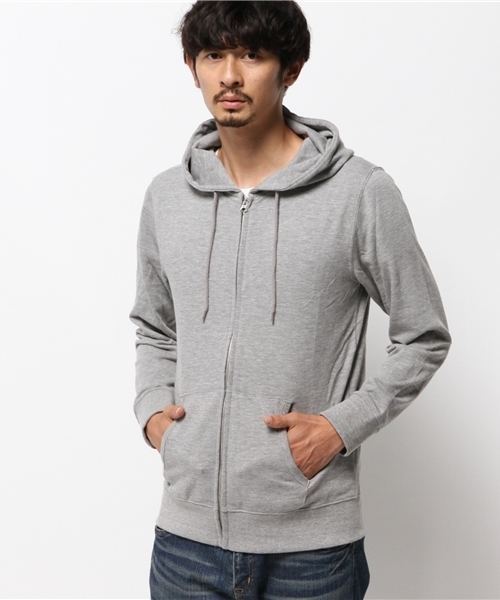 WEGO(ウィゴー)の「WEGO/ZIPパーカー(パーカー・メンズ・ホワイト/杢グレー/ブラック/レッド・MEDIUM/SMALL/LARGE)」の7枚目の写真