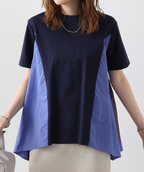tシャツ Anna Nicola バックシャン配色ＰＯ レディース セール】Anna Nicola バックシャン配色PO（Tシャツ/カットソー