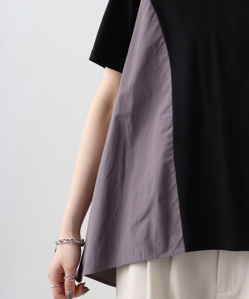 tシャツ Anna Nicola バックシャン配色ＰＯ レディース セール】Anna Nicola バックシャン配色PO（Tシャツ/カットソー