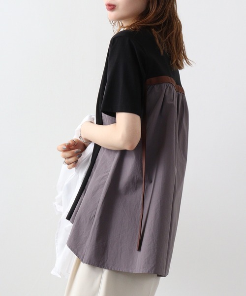 セール】Anna Nicola バックシャン配色PO（Tシャツ/カットソー