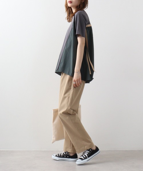 tシャツ Anna Nicola バックシャン配色ＰＯ レディース セール】Anna Nicola バックシャン配色PO（Tシャツ/カットソー