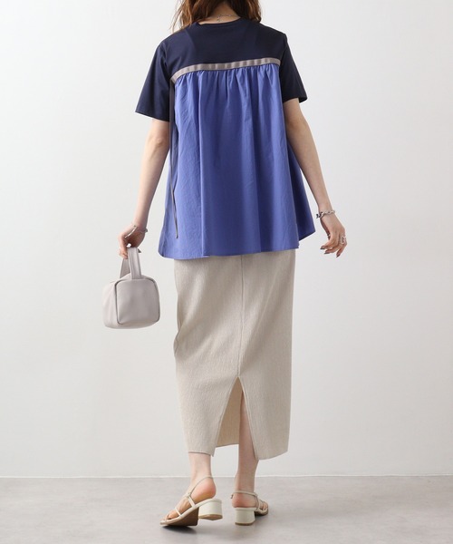tシャツ Anna Nicola バックシャン配色ＰＯ レディース セール】Anna Nicola バックシャン配色PO（Tシャツ/カットソー