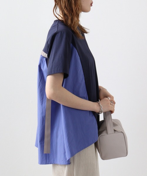 tシャツ Anna Nicola バックシャン配色ＰＯ レディース セール】Anna Nicola バックシャン配色PO（Tシャツ/カットソー