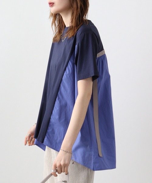 セール】Anna Nicola バックシャン配色PO（Tシャツ/カットソー