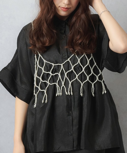 Lull（ルル）の「【Lull / ルル】新色ブラック登場★大人気！パールビスチェ（キャミソール・レディース・その他/ブラック・ONESIZE）」の3枚目の写真