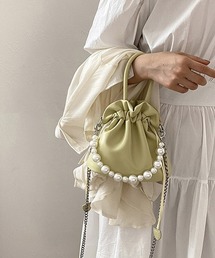 2WAY巾着チェーンショルダークラッチパーティーバッグ 結婚式バッグ