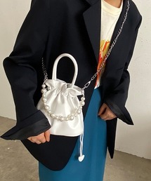 2WAY巾着チェーンショルダークラッチパーティーバッグ　結婚式バッグ