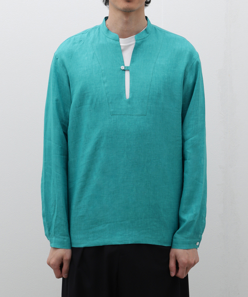 COLONY CLOTHING（コロニークロージング）の「【COLONY CLOTHING】ex Albini African P/O Shirts SH05-EX/ AFRICAN P/O（シャツ/ブラウス・メンズ・スカイブルー/ブラック/ホワイト・46/44）」の3枚目の写真