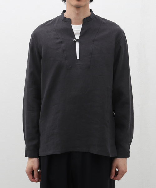 COLONY CLOTHING（コロニークロージング）の「【COLONY CLOTHING】ex Albini African P/O Shirts SH05-EX/ AFRICAN P/O（シャツ/ブラウス・メンズ・スカイブルー/ブラック/ホワイト・46/44）」の5枚目の写真