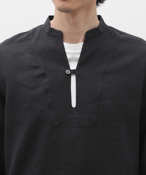 COLONY CLOTHING（コロニークロージング）の「【COLONY CLOTHING】ex Albini African P/O Shirts SH05-EX/ AFRICAN P/O（シャツ/ブラウス・メンズ・スカイブルー/ブラック/ホワイト・46/44）」の8枚目の写真