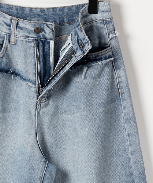 ※【 ４size ／ ２color 】ヴィンテージグラデーションダメージワイドバギーデニム ／ vintage gradation damage wide baggy denim（デニムパンツ）｜me+em select（ミームセレクト）