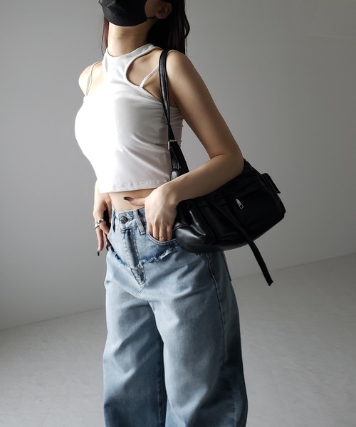 ※【 ４size ／ ２color 】ヴィンテージグラデーションダメージワイドバギーデニム ／ vintage gradation damage wide baggy denim（デニムパンツ）｜me+em select（ミームセレクト）