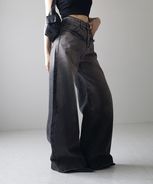 イルミ11/17 【Y2K】ASTT イミテーションチェーンバギーデニム me+em select（ミームセレクト）の「※【 4size ／ 2color