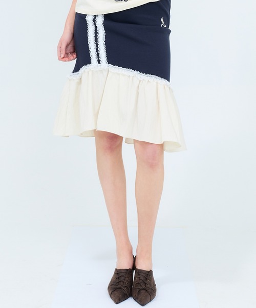【セール】CURVED L LACE MIDI SKIRT(スカート)|LUVISTRUE(ラヴイズトゥルー)