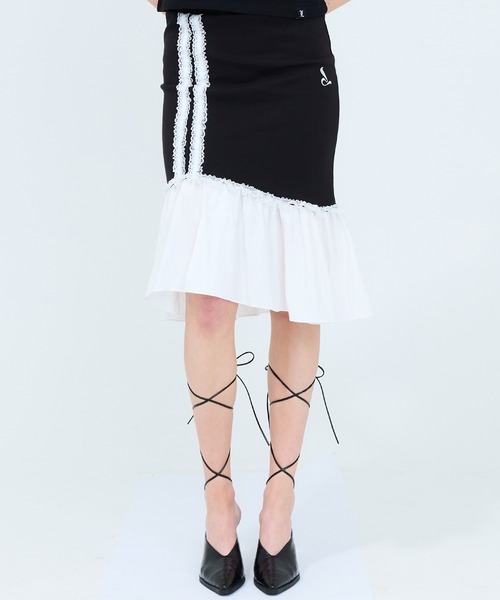 セール】CURVED L LACE MIDI SKIRT（スカート）｜LUVISTRUE