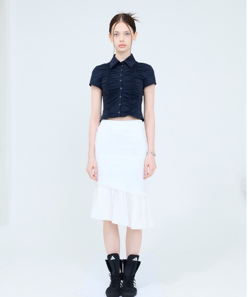 セール】CURVED L LACE MIDI SKIRT（スカート）｜LUVISTRUE