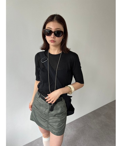 tシャツ シアーハーフスリーブTEE レディース シアーハーフスリーブTEE（Tシャツ/カットソー）｜FUULLY STUDIO