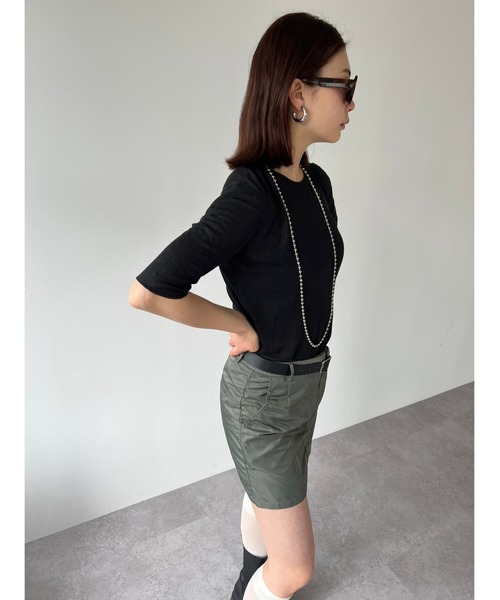 HANNE（アン）の「ハーフスリーブシアーTEE（Tシャツ/カットソー・レディース・ホワイト/ブラック・FREE）」の7枚目の写真