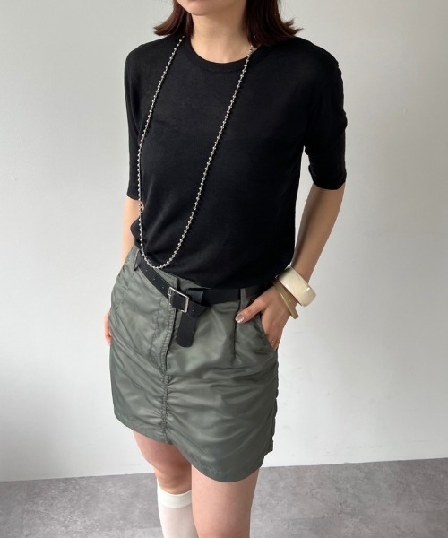 HANNE（アン）の「ハーフスリーブシアーTEE（Tシャツ/カットソー・レディース・ホワイト/ブラック・FREE）」の14枚目の写真