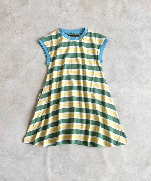 BIG FIELD（ビッグフィールド）の「ボーダーカラータンクワンピース（80～150cm）（ワンピース・キッズ・グリーン/レッド/パープル・130/95/140/150/90/100/110/120/80）」の2枚目の写真