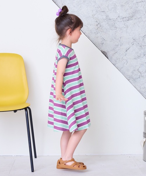 BIG FIELD（ビッグフィールド）の「ボーダーカラータンクワンピース（80～150cm）（ワンピース・キッズ・グリーン/レッド/パープル・130/95/140/150/90/100/110/120/80）」の9枚目の写真