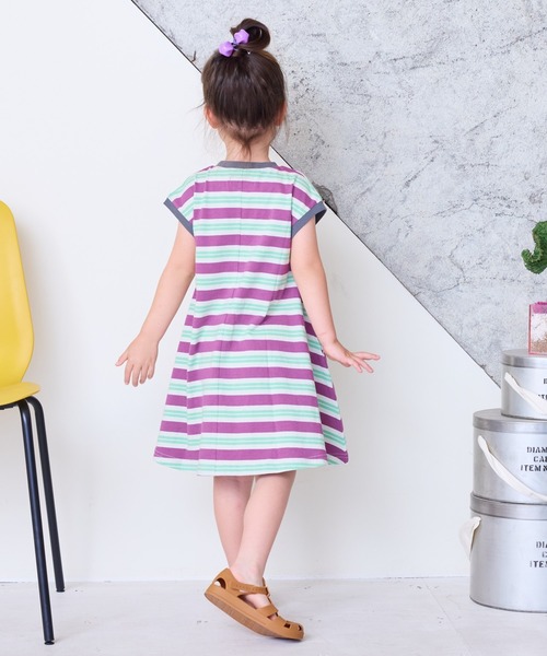 BIG FIELD（ビッグフィールド）の「ボーダーカラータンクワンピース（80～150cm）（ワンピース・キッズ・グリーン/レッド/パープル・130/95/140/150/90/100/110/120/80）」の10枚目の写真