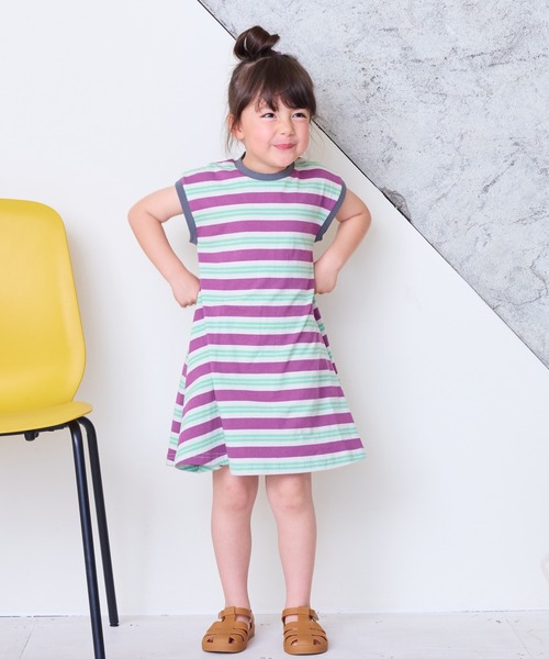 BIG FIELD（ビッグフィールド）の「ボーダーカラータンクワンピース（80～150cm）（ワンピース・キッズ・グリーン/レッド/パープル・130/95/140/150/90/100/110/120/80）」の11枚目の写真