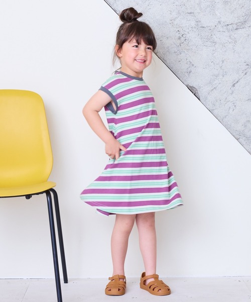 BIG FIELD（ビッグフィールド）の「ボーダーカラータンクワンピース（80～150cm）（ワンピース・キッズ・グリーン/レッド/パープル・130/95/140/150/90/100/110/120/80）」の12枚目の写真