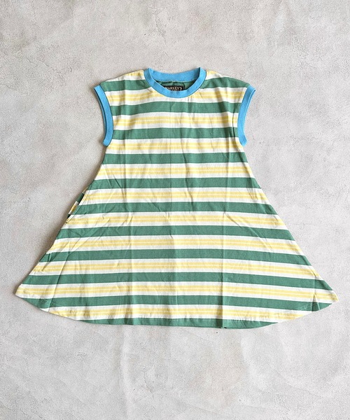 BIG FIELD（ビッグフィールド）の「ボーダーカラータンクワンピース（80～150cm）（ワンピース・キッズ・グリーン/レッド/パープル・130/95/140/150/90/100/110/120/80）」の4枚目の写真