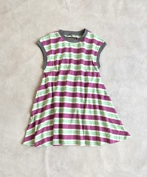 BIG FIELD（ビッグフィールド）の「ボーダーカラータンクワンピース（80～150cm）（ワンピース・キッズ・グリーン/レッド/パープル・130/95/140/150/90/100/110/120/80）」の7枚目の写真