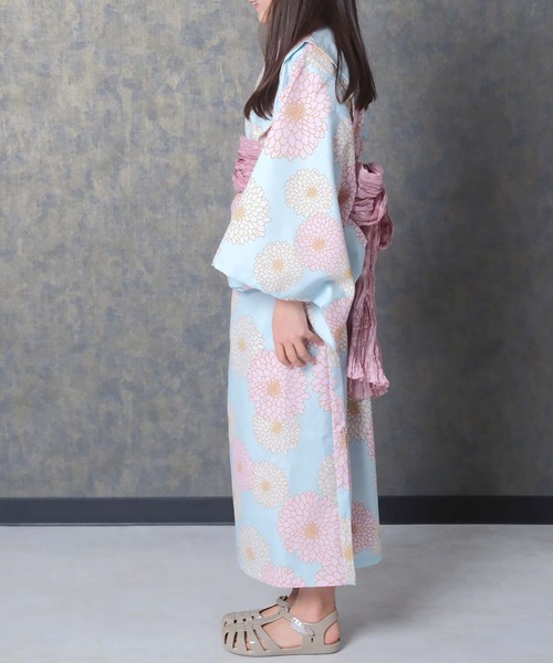 浴衣 Ｒちゃん着用 作り帯 ヘアアクセ 扇子 4点セット 即日発送可能 asaka 浴衣 浴衣セット レディース 綿仕立て上がり浴衣 帯つき2