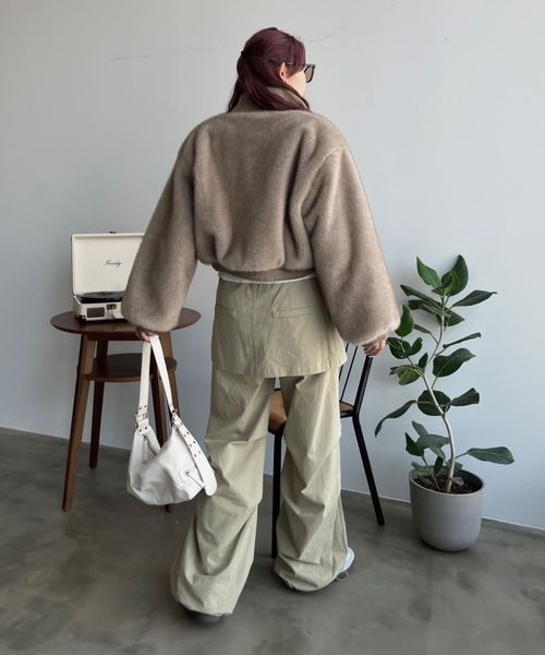 SHAGGIE（シャギー）の「スカパン風2WAYジョガーワークパンツ（カーゴパンツ・レディース・ベージュ/ブラック・FREE）」の8枚目の写真