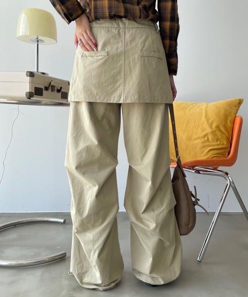 SHAGGIE（シャギー）の「スカパン風2WAYジョガーワークパンツ（カーゴパンツ・レディース・ベージュ/ブラック・FREE）」の14枚目の写真