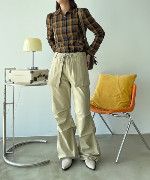 SHAGGIE（シャギー）の「スカパン風2WAYジョガーワークパンツ（カーゴパンツ・レディース・ベージュ/ブラック・FREE）」の15枚目の写真