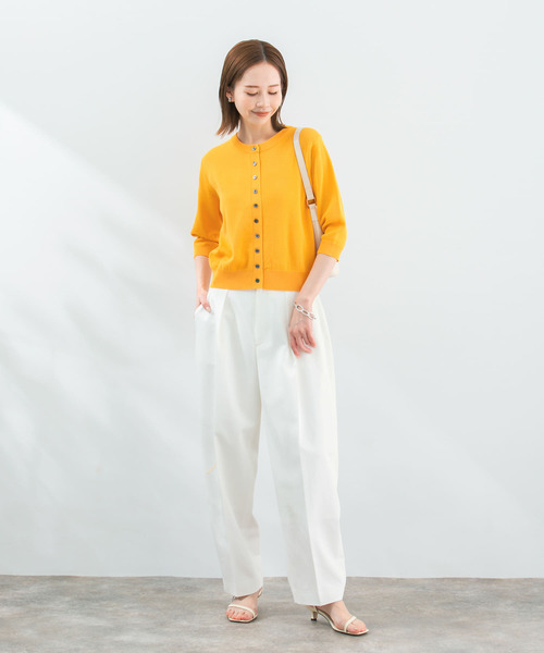 URBAN RESEARCH ROSSO WOMEN（アーバンリサーチ　ロッソ）の「5分袖コンパクトカーディガン（カーディガン/ボレロ・レディース・ネイビー/ゴールド/ホワイト/グリーン系その他・FREE）」の11枚目の写真