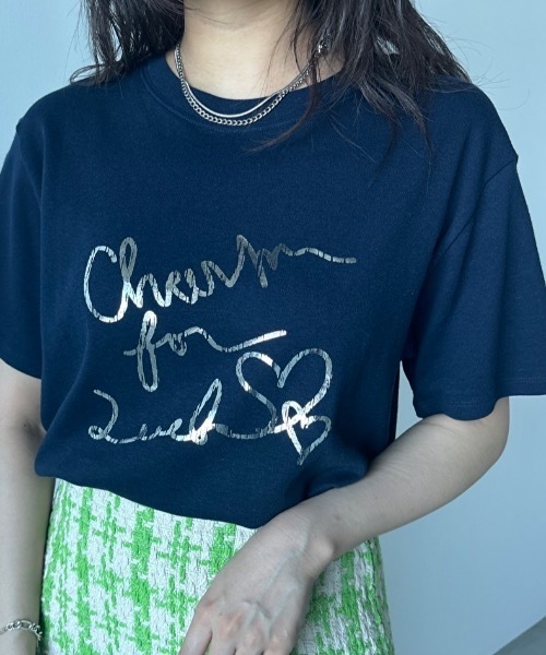 Unitage(ユニテージ)の「箔プリントTEE(Tシャツ/カットソー・レディース・ホワイト/ネイビー・FREE)」の10枚目の写真