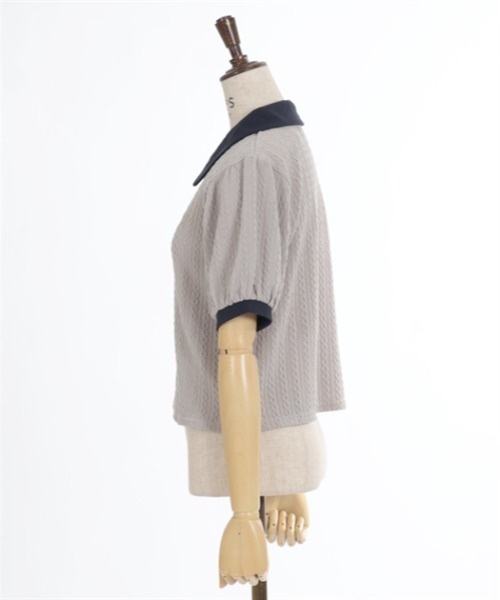 試着のみ♡axes femme 半袖カットソー 胸元ビックリボン♡ネイビー 試着のみaxes femme 半袖カットソー 胸元ビックリボンネイビー