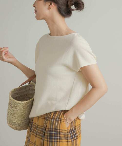 URBAN RESEARCH DOORS（アーバンリサーチドアーズ）の「『UVカット』コットンリネンサカリバプルオーバー（Tシャツ/カットソー・レディース・オレンジ系その他/チャコールグレー/ホワイト系その他・MEDIUM）」の2枚目の写真