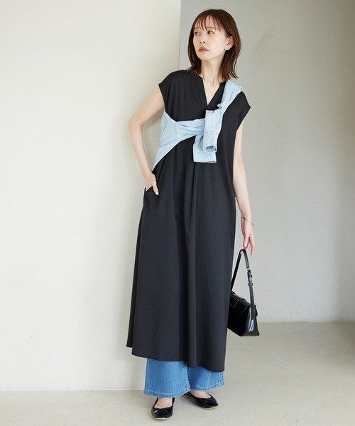 ROPE' PICNIC（ロペピクニック）の「リラックスワンピース（ワンピース・レディース・グリーン/ブラック/グレー系その他・38）」の18枚目の写真