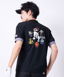 GREED MONSTER（グリードモンスター）の「【GREED MONSTER/グリードモンスター】All Monster Half Zip T-shirts/胸カラーブロッキングバックプリントハーフZIP半袖Tシャツ（ゴルフグッズ）」