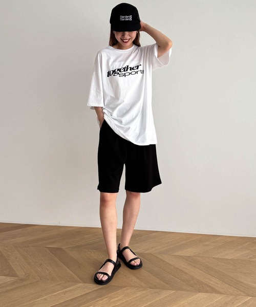 CANAL JEAN(キャナルジーン)の「El mar together sportsオーバーサイズ半袖Tシャツ(Tシャツ/カットソー・レディース・ホワイト/ブラック/ブルー・ONE SIZE)」の6枚目の写真