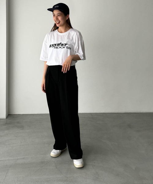 CANAL JEAN(キャナルジーン)の「El mar together sportsオーバーサイズ半袖Tシャツ(Tシャツ/カットソー・レディース・ホワイト/ブラック/ブルー・ONE SIZE)」の7枚目の写真