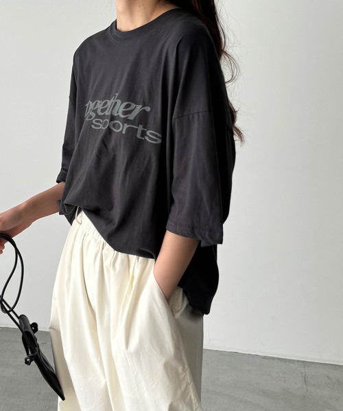 CANAL JEAN(キャナルジーン)の「El mar together sportsオーバーサイズ半袖Tシャツ(Tシャツ/カットソー・レディース・ホワイト/ブラック/ブルー・ONE SIZE)」の11枚目の写真